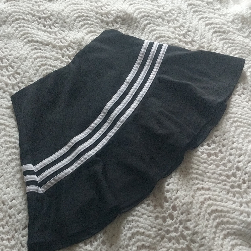 Adidas Black Skater Skirt with Triple White Stripes
